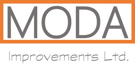 A green and orange banner with the word " mod ".